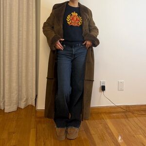 Vintage Brown Leather Coat